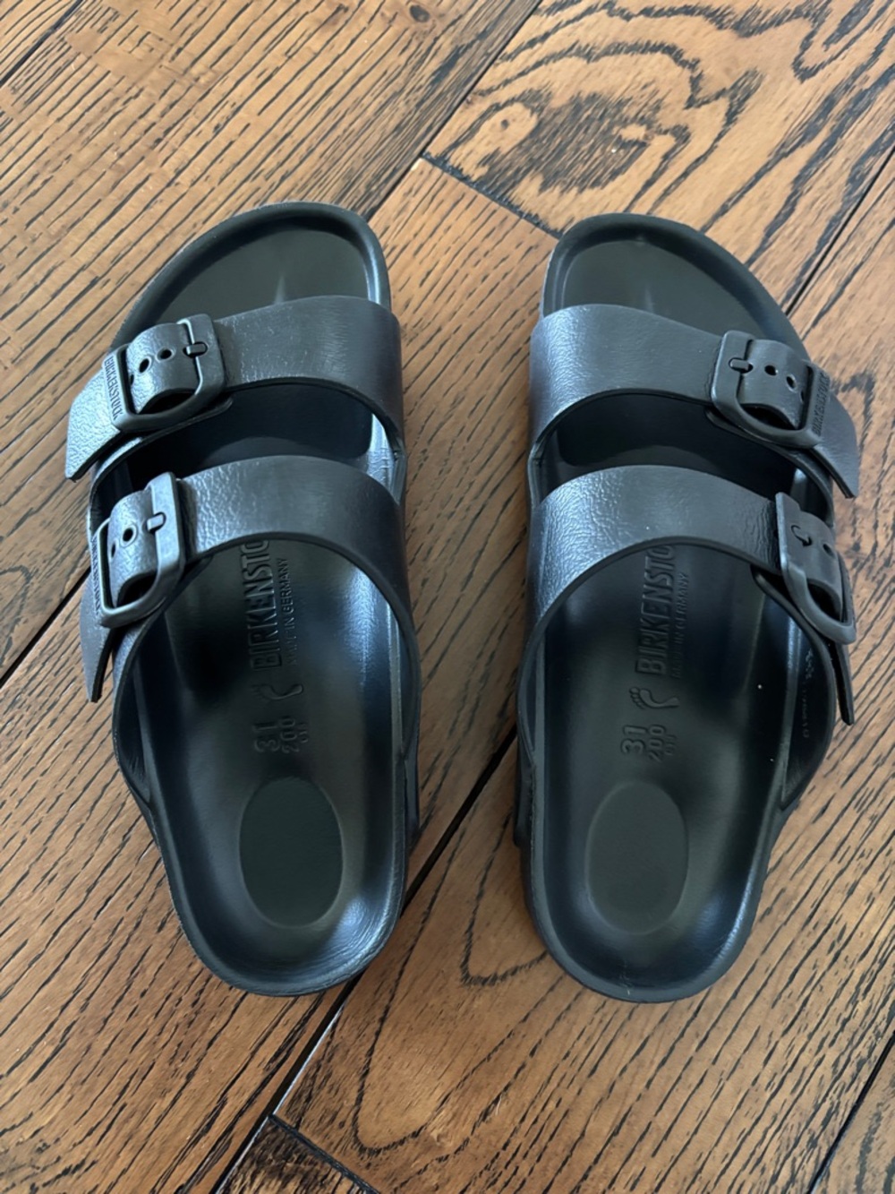 Birkenstock Black Two-Strap EVA Slide Sandals